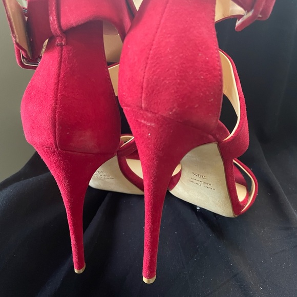 Barney’s New York Red Suede High Heel Sandals size 39.5 - Picture 6 of 10